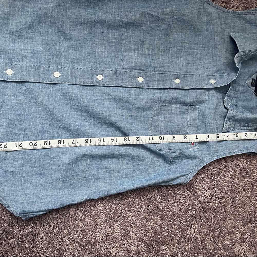 TOMMY HILFIGER | Women's Blue Sleeveless Top - Picture 9 of 10